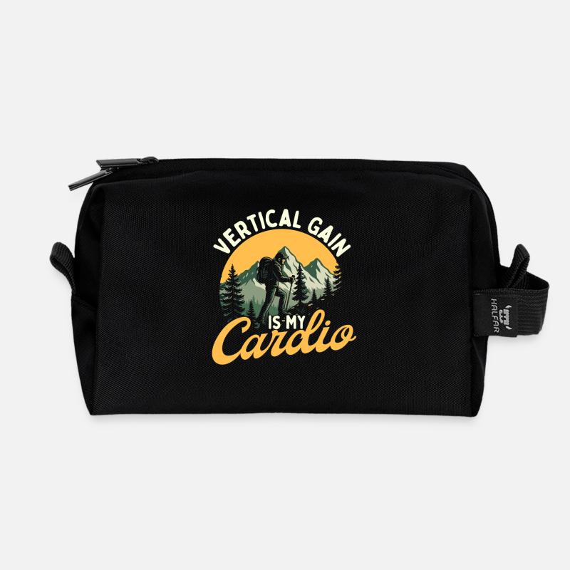 Vertical Gain ist meine Cardio-Motivation beim Wandern - Recycelte Kulturtasche - Schwarz
