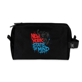 New York State of Mind – Graffiti Street Art Look - Recycled Toiletry Zip Bag - black - Front
