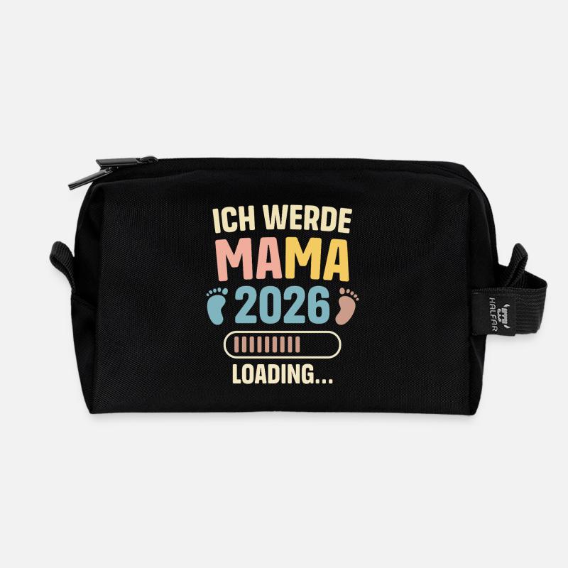 Ich Werde Mama 2026 Loading Schwangerschaft Mutter - Recycelte Kulturtasche - Schwarz