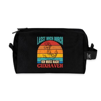 Cuxhavener LET ME THROUGH MUST GO TO CUXHAVEN - Recycled Toiletry Zip Bag - black - Front