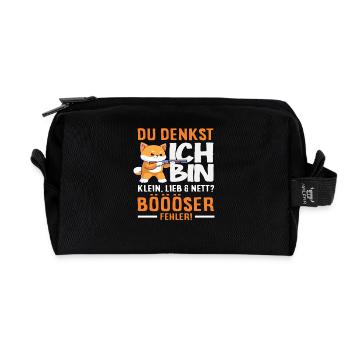 Bad mistake Little Fox - Recycled Toiletry Zip Bag - black - Front