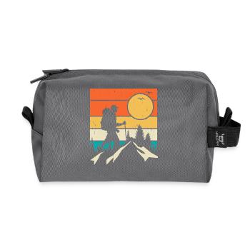 Randonnée rétro - Trousse de toilette en tissu recyclé - anthracite - Devant
