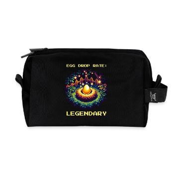 Legendary Egg Rate | Gamer Humor - Recycled Toiletry Zip Bag - black - Front