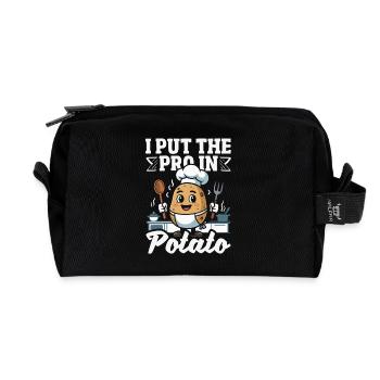 Taters Over Haters Kartoffel - Recycelte Kulturtasche - Schwarz - Vorne