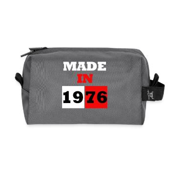 Made in 1976 Anniversary - Recycled Toiletry Zip Bag - anthracite - Front