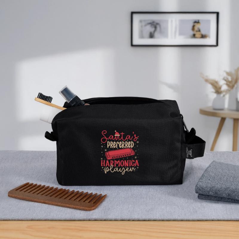 Funny Harmonica Player Santa´s Preferred Harmonica Recycelte Kulturtasche