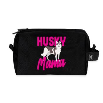 Drôle Husky Husky Propriétaire Husky Propriétaire Cadeau - Trousse de toilette en tissu recyclé - noir - Devant