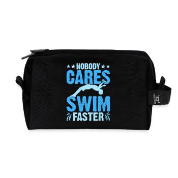 Schwimmen Wassersport Schwimmer Geschenke - Recycelte Kulturtasche - Schwarz - Vorne