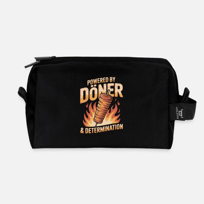 Döner Humor - Recycelte Kulturtasche - Schwarz
