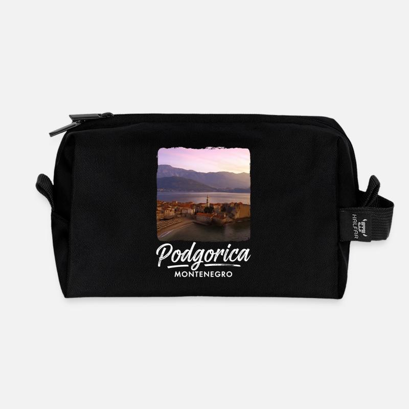 Podgorica Montenegro - Recycelte Kulturtasche - Schwarz