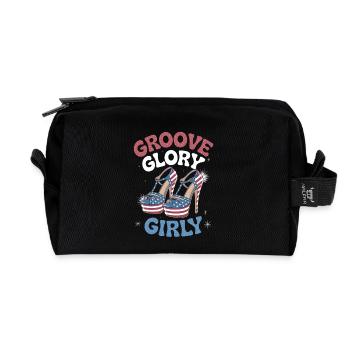 Groove Glory Girly Shoes Design for Patriots - Recycled Toiletry Zip Bag - black - Front