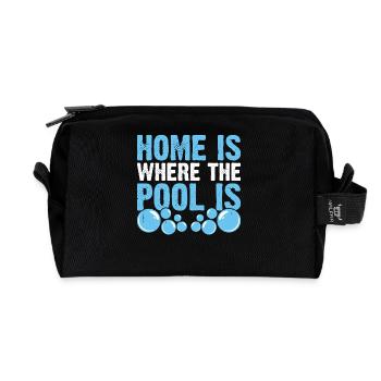 Schwimmen Wassersport Schwimmer Geschenke - Recycelte Kulturtasche - Schwarz - Vorne