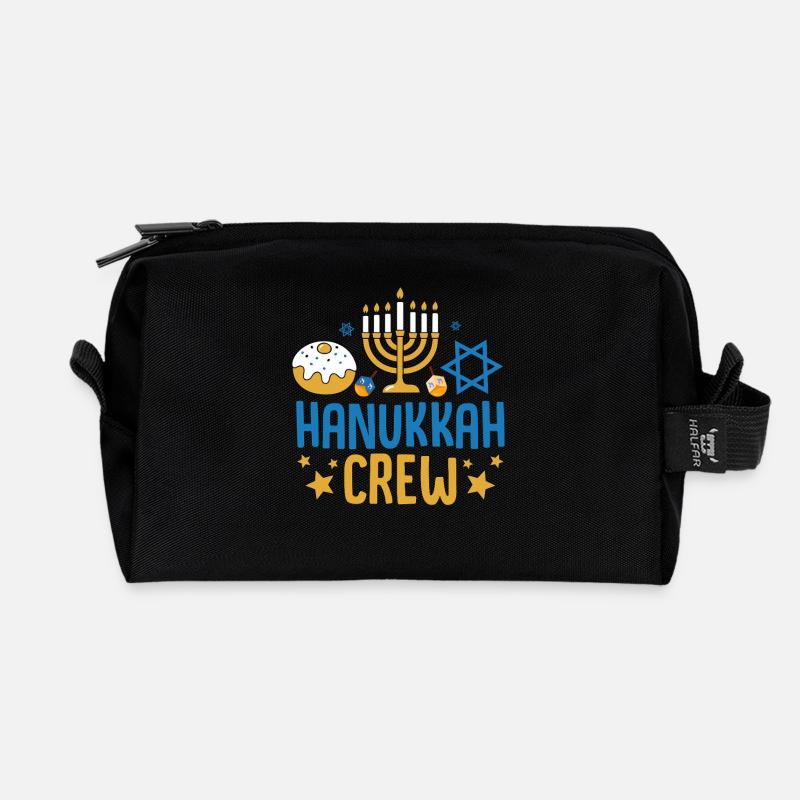 Hanukkah  - Recycelte Kulturtasche - Schwarz