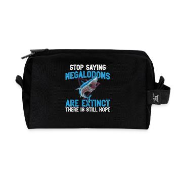 Accessoires de mégalodon pour dents d’amoureux de requin - Trousse de toilette en tissu recyclé - noir - Devant