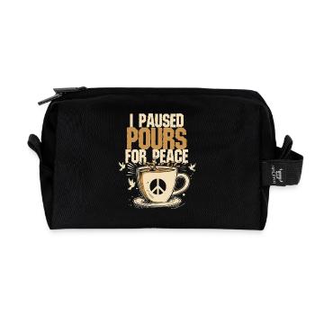 Ex-Kaffeetrinker I Paused Pours For Peace - Recycelte Kulturtasche - Schwarz - Vorne