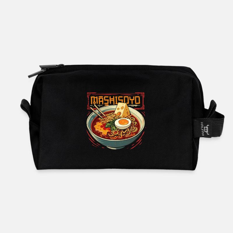 Koreanisches Essen Ramen mit Käse - Recycelte Kulturtasche - Schwarz