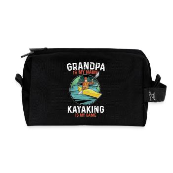 Opa Kayak Abenteuer - Recycelte Kulturtasche - Schwarz - Vorne