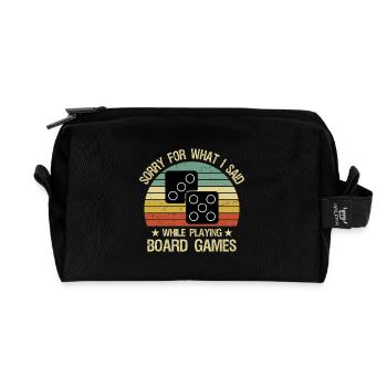 Funny Board Game Quote Board Gamer Player - Recycled Toiletry Zip Bag - black - Front