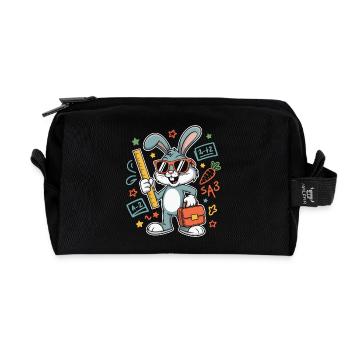 Lernbunny Schulabenteuer mit Brille - Recycelte Kulturtasche - Schwarz - Vorne