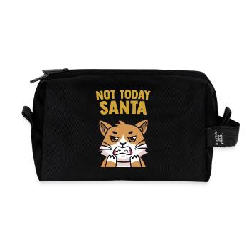 Humorvolle Katze Nicht heute Weihnachtsmann Lustig - Recycelte Kulturtasche - Schwarz - Vorne