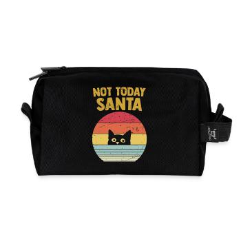 Es ist nicht heute Weihnachtsgeschenk Humor-Katze - Recycelte Kulturtasche - Schwarz - Vorne