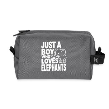 Juste un garçon qui aime les éléphants - Trousse de toilette en tissu recyclé - anthracite - Devant
