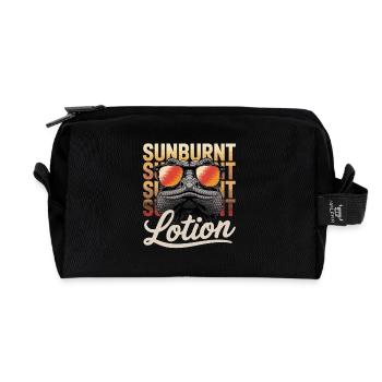 Sunscreen Funny Sunburn Lizards Design - Recycled Toiletry Zip Bag - black - Front