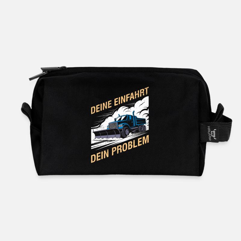 Winterdienst YOUR DRIVEWAY YOUR PROBLEM Lustig - Recycelte Kulturtasche - Schwarz