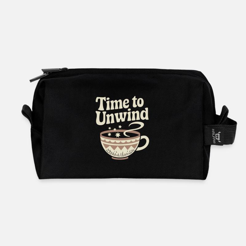 Time to Unwind – Vintage Teetasse - Recycelte Kulturtasche - Schwarz