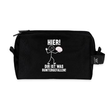 Hier Dir Ist Was Runtergefallen Sarkastischer - Recycelte Kulturtasche - Schwarz - Vorne