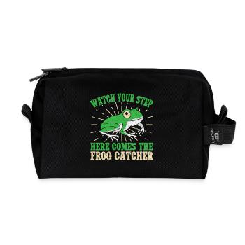 Attrape-grenouilles Surveillez votre grenouille - Trousse de toilette en tissu recyclé - noir - Devant