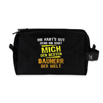Builder Gift - Recycled Toiletry Zip Bag - black - Front