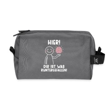 Here you fell down something sarcastic - Recycled Toiletry Zip Bag - anthracite - Front