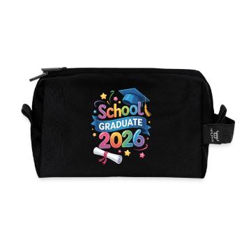 School Graduate 2026 Quote - Recycled Toiletry Zip Bag - black - Front