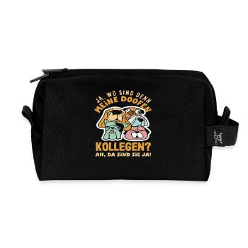 Mes collègues stupides. Les voilà du travail de bureau. - Trousse de toilette en tissu recyclé - noir - Devant
