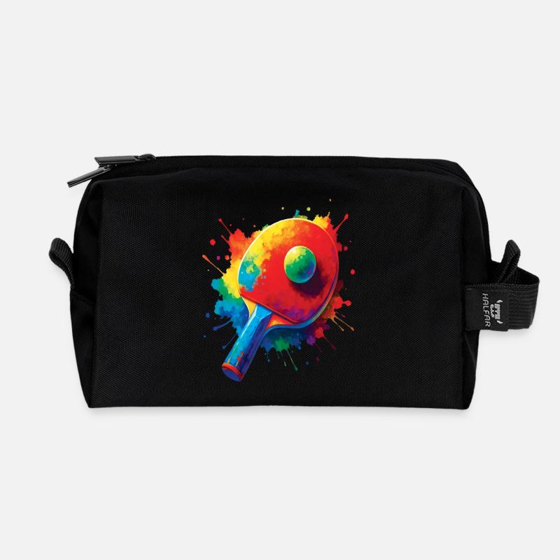 Tennis de Table – Design Sport Ping-Pong Splash - Recycelte Kulturtasche - Schwarz