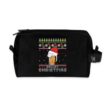 Frohe Weihnachtsbier, hässlicher Pullover – Geschenk - Recycelte Kulturtasche - Schwarz - Vorne