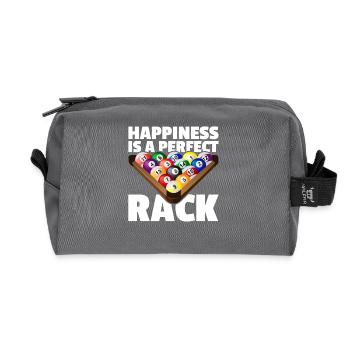 Perfect rack funny billiards billiard player - Recycled Toiletry Zip Bag - anthracite - Front