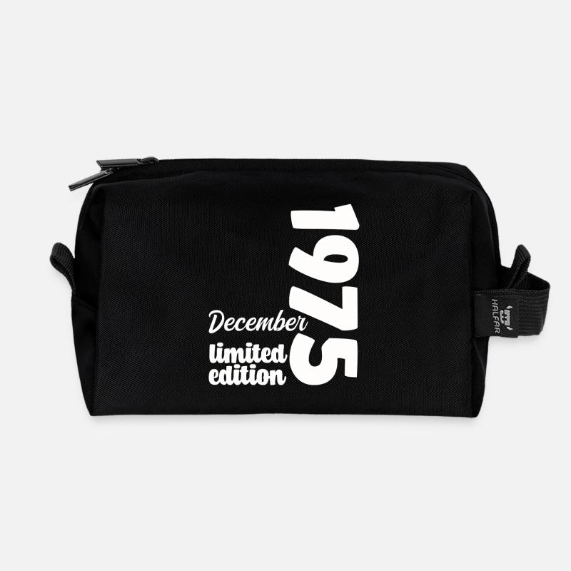 Geburtstag Dezember 1975 Limited Edition Geschenk - Recycelte Kulturtasche - Schwarz