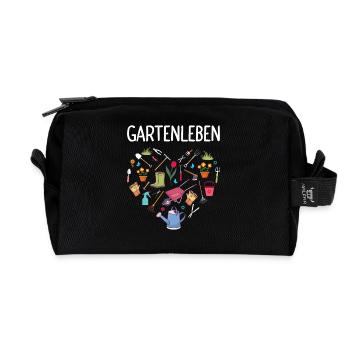 Garden Gardening Hobby Gardener Allotment Garden Funny - Recycled Toiletry Zip Bag - black - Front