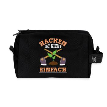 Gardener Saying Gardening Hobby Gardener Allotment Gardener - Recycled Toiletry Zip Bag - black - Front