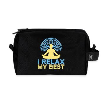 Yoga Je me détends Mon meilleur yoga drôle - Trousse de toilette en tissu recyclé - noir - Devant