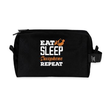 Eat Sleep Jazz Saxophone Repetition Band Member - Recycled Toiletry Zip Bag - black - Front
