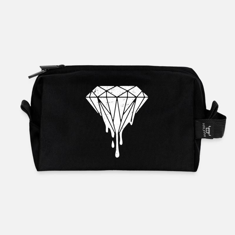 Diamond Melting Retro Vintage - Recycelte Kulturtasche - Schwarz