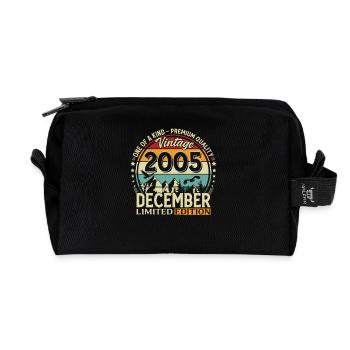 20e anniversaire Millésime Décembre 2005 - Trousse de toilette en tissu recyclé - noir - Devant