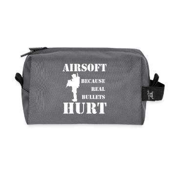 Airsoft Truth: Real Bullets Hurt - Recycled Toiletry Zip Bag - anthracite - Front