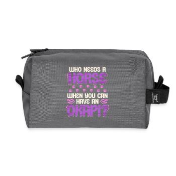 Okapi Tier Who Needs A Horse? - Recycled Toiletry Zip Bag - anthracite - Front