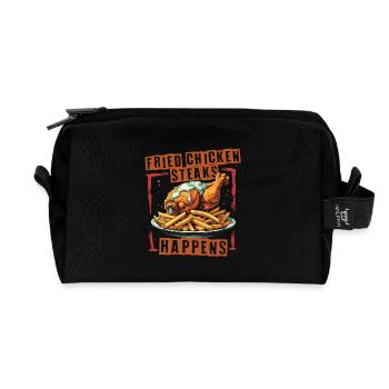 Les steaks de poulet frit existent - Trousse de toilette en tissu recyclé - noir - Devant