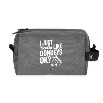 Ich mag Esel einfach wirklich sehr, okay? - Recycelte Kulturtasche - Anthrazit - Vorne