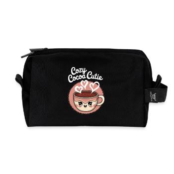 Cozy Cocoa Cutie - Recycled Toiletry Zip Bag - black - Front